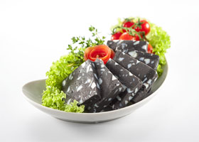 Cuttle fish cake with squid ink